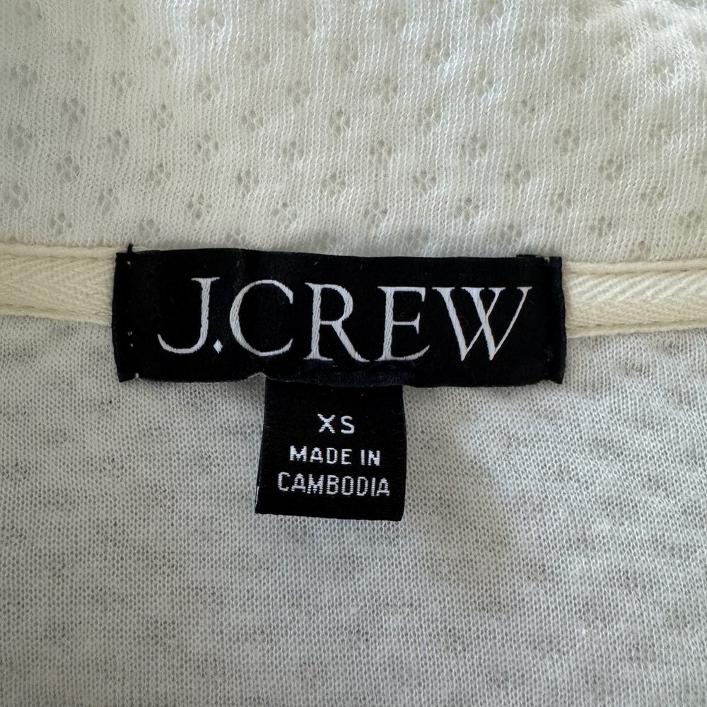 J. Crew White Textured Quarter-Zip Pullover - Picture 5 of 10